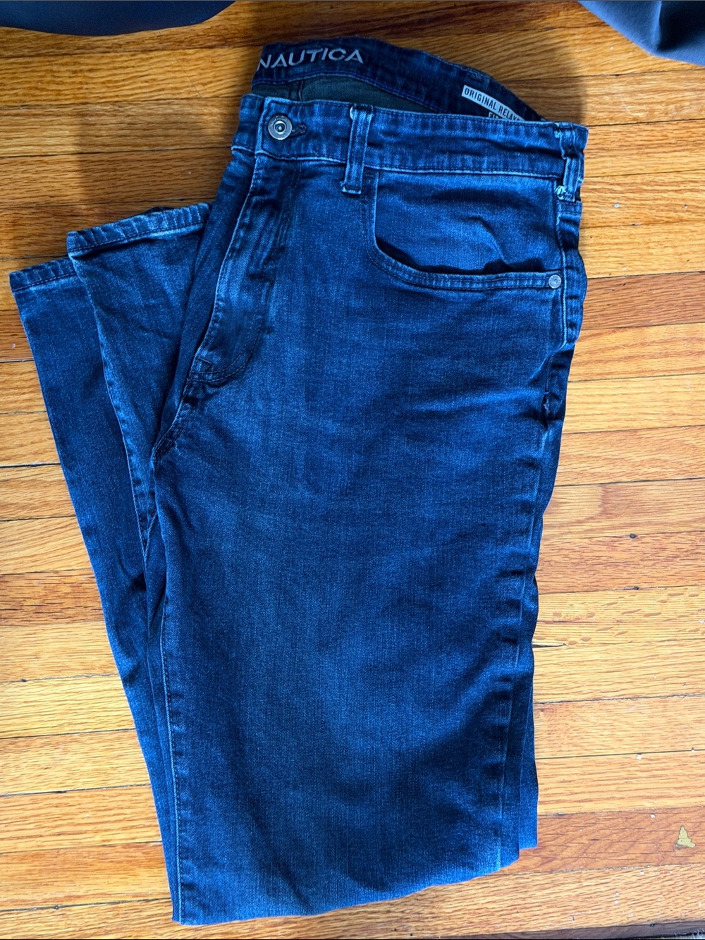 Nautica Men’s Slim Straight Jeans in Deep Blue